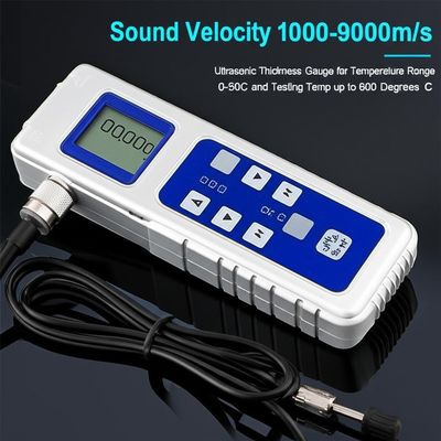 তাপমাত্রা সীমা ০-৫০ সেলসিয়াস সহ আলট্রাসনিক পুরুত্ব গেজ, পরিমাপের সীমা ০.৭৫মিমি থেকে ৩০০মিমি এবং পরীক্ষার গভীরতা ১২০মিমি